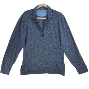 Member's Mark‎ Men's Size Medium 1/4 Zip Pullover Blue White Long Sleeve Casual